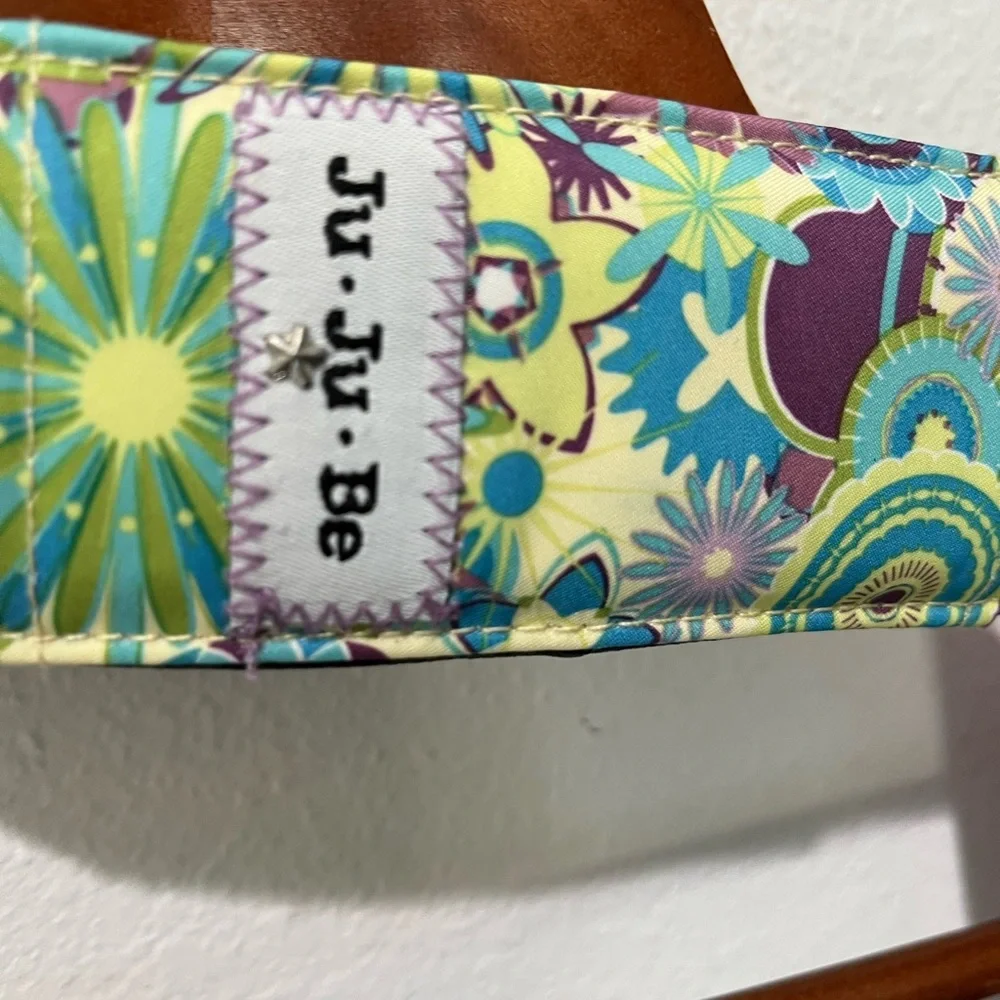 JU JU BE LARGE LAVENDER & GREEN FLORAL DIAPER CARRY BAG